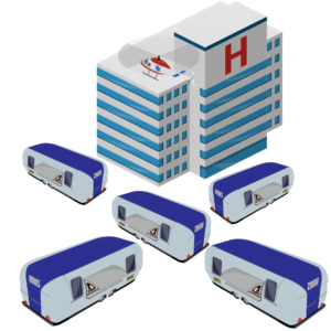 hungrywheels food pod cloud1000 in hospital parking